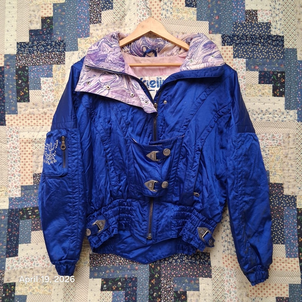 Vintage Kaelin Skiing Finesse Vibrant Cobalt Blue Ski Jacket Womens Large Gorp